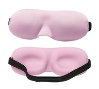 Trimming Shop 3D Sleep Eye Mask with Adjustable Strap Luxury Blindfold Sleep Mask Men & Women Light Blocking Eye Blinder Soft & Comfortable Sleep Mask for Travel Sleeping (Light Pink)