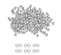 Trimming Shop 3mm Brass Eyelets with Washers, Durable & Rust - Proof Grommets for Baby Dolls, DIY Projects, Arts & Crafts Decoration, Clothing Tags (Silver, 100pcs)