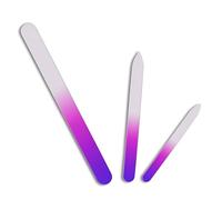 Trimming Shop 3pcs Pink Glass Nail File Set, Crystal Double Sided Etched Files with Fine & Coarse Grit for Natural, Gel & Acrylic Nails, Professional Manicure & Pedicure