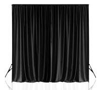 Trimming Shop 3x3m Black Backdrop Curtain 150GSM Polyester Fabric