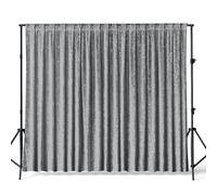 Trimming Shop 3x3m Silver Crushed Velvet Backdrop - 8cm Rod Pocket