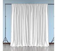 Trimming Shop 3x3m White Blackout Photography Backdrop - 100% Polyester Anti-Wrinkle, Washable 190GSM Opaque Fabric for Video, Photo Booths, Weddings, Trade Shows, & Privacy Screens