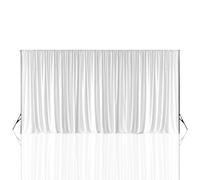 Trimming Shop 3x6m White Backdrop Curtain 150GSM Polyester Fabric