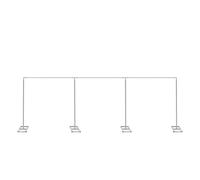 Trimming Shop 3x9m Modular Rectangular Backdrop Stand Kit with Heavy-Duty Metal Frame Self-Standing Base for Weddings, Curtains, Parties & Event Background Decorations (Silver, 4 Base, 14 Pipes)