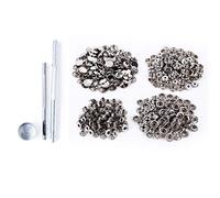 Trimming Shop 4 Part Press Studs with 3 Part Hand Tools, Heavy Duty Nickle Free for Leathercraft, Clothing, Bags, Belts, Arts, Crafts (15mm, Silver, 20pcs)
