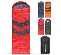 Trimming Shop 4 Season Waterproof Sleeping Bag for Single 6ft Adult - Double Sided Zip, Lightweight Backpacking Sleeping Bag - for Camping, Hiking, Outdoor, Travel, Hunting - Red