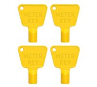 Trimming Shop 4 x Triangle Utility Gas Meter Box Keys UK, Gas & Electric Meter Key with Triangular Socket, Yellow Durable Plastic Cupboard Meter Key for Reading Commercial Bin Lock Access