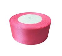 Trimming Shop 40mm Double Sided Satin Ribbon 25 Metres Roll - 100% Polyester Craft Ribbon for Gift Wrapping, Bow Making, Sewing, Wedding Decoration, Hair Accessories & DIY Crafts, Rose Pink
