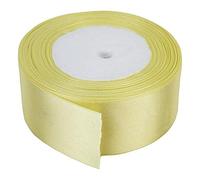 Trimming Shop 40mm Double Sided Satin Ribbon 25 Metres Roll - 100% Polyester Craft Ribbon for Gift Wrapping, Bow Making, Sewing, Wedding Decoration, Hair Accessories & DIY Crafts, Canary
