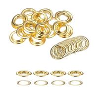 Trimming Shop 40mm Gold Eyelets Rings with Self-Backing Washers - Perfect for Curtains, Drapes and PVC Banners, Vinyl, Tarpaulin, Pool Cover, (50 Pieces)