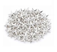 Trimming Shop 40mm Hollow Star Shaped Studs with Prong Back, Silver, 25pcs
