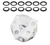 Trimming Shop 40mm Plastic Curtain Eyelets with 2 Metres Grommet Heading Curtain Tape for Window, Door, Room Curtains, DIY Drapery Supplies (Black, 16pcs)