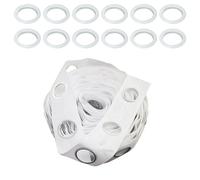 Trimming Shop 40mm Plastic Curtain Eyelets with 2 Metres Grommet Heading Curtain Tape for Window, Door, Room Curtains, DIY Drapery Supplies (White, 16pcs)