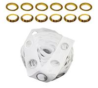 Trimming Shop 40mm Plastic Curtain Eyelets with 2 Metres Grommet Heading Curtain Tape for Window, Door, Room Curtains, DIY Drapery Supplies (Gold, 16pcs)