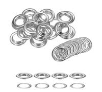 Trimming Shop 40mm Silver Eyelets Rings with Self-Backing Washers - Perfect for Curtains, Drapes and PVC Banners, Vinyl, Tarpaulin, Pool Cover, (50 Pieces)