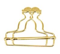 Trimming Shop 42mm Gold Dungaree Buckles - Heavy-Duty Metal Clip Fasteners for Braces, Overalls, Jumpsuits, Kids' Clothing, Handbags & DIY Workwear Projects, 1pcs