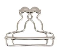Trimming Shop 42mm Silver Dungaree Buckles Clip for Brace, 6pcs