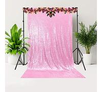 Trimming Shop 4ft x 7ft Rose Gold Sequin Backdrop Photography Background Shiny Fabric Glitter Curtain Backdrop Photo Studio Background for Birthday Wedding Reception Party Christmas Decoration