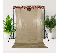 Trimming Shop 4ft x 9ft Champagne Sequin Backdrop Photography Background Shiny Fabric Glitter Curtain Backdrop Photo Studio Background for Birthday Wedding Reception Party Christmas Decoration