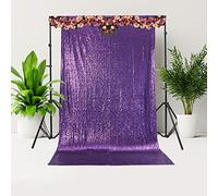 Trimming Shop 4ft x 9ft Purple Sequin Backdrop Photography Background Shiny Fabric Glitter Curtain Backdrop Photo Studio Background for Birthday Wedding Reception Party Christmas Decoration