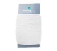 Trimming Shop 4mm 1/6 Inch White Flat Elastic Band for Sewing, 10 Metre Long Braided Stretch Strap Elastic Wide String Rope for Sewing, DIY & Art, Crafting, Dressmaking, Haberdashery and Clothing