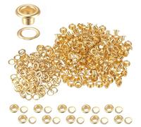 Trimming Shop 4mm Gold Brass Eyelets Grommets Washers 50pcs Leather Craft | Premium Quality Weatherproof Tough Grip Use On Banners Upholstery Shoes Belts Bags Tents Awnings Sewing Canvas Fabric