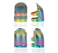 Trimming Shop 4pcs Adjustable Medium-Sized Metal Sewing Thimbles - Finger Shield Protectors for Hand Sewing, Quilting, DIY Crafts & Tailor-Made Stitching Projects