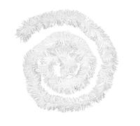 Trimming Shop 4pcs Christmas Chunky Tinsel Garland Luxurious Metallic Xmas Tree & Home Decorations Festival New Year Party Indoor Outdoor Table Ceiling Decoration, White, 6ft