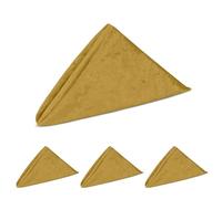 Trimming Shop 4Pcs Gold 20″ Square Crushed Velvet Napkins, Reusable Washable Serviettes Soft Cloth with Hemmed Edges Dinner Napkins for Weddings Dining Formal Events Party & Special Occasions