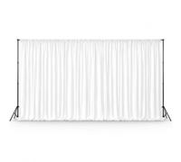 Trimming Shop 4x8m White Backdrop Curtain 100GSM Polyester Fabric | Washable Photography Background Curtain for Studio Photo Shoot, Video Filming, Stage Events, Weddings & Trade Shows