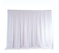 Trimming Shop 4x8m White Ice Silk Backdrop Curtain 100GSM Smooth Pleated Drapes with Rod Pocket, Washable Photography Backdrop for Weddings, Parties, Events & Stage Decor
