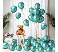Trimming Shop 5 Inch Green Metallic Latex Balloons 50 Pcs