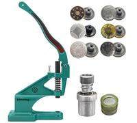 Trimming Shop 50 Sets 17mm Replacement Jean Tack Buttons No Sew Metal Buttons with Fixing Dies Set & The Green Machine Hand Press for Denims, Jeans, Jackets, Skirts, DIY Crafts