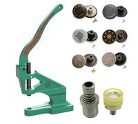 Trimming Shop 50 Sets 20mm Replacement Jean Tack Buttons No Sew Metal Buttons with Fixing Dies Set & The Green Machine Hand Press for Denims, Jeans, Jackets, Skirts, DIY Crafts
