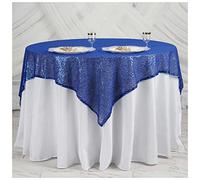 Trimming Shop 50 x 102 Inch Royal Blue Sequin Rectangle Table Cloth Overlay Sparkly Shiny Linen Glitter Tablecloth for Wedding Birthday Party Christmas Banquets Dining Decoration Event, 1pc