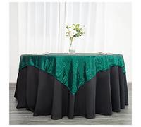 Trimming Shop 50 x 72 Inch Emerald Green Sequin Rectangle Table Cloth Overlay Sparkly Shiny Linen Glitter Tablecloth for Wedding Birthday Party Christmas Banquets Dining Decoration Event, 1pc