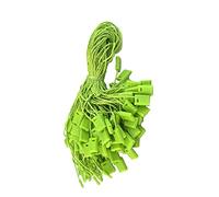 Trimming Shop 500pcs Nylon String Hang Tag, 7 Inch Price Tags Fasteners with Snap Lock Pin, Labels String Tags Loop Fasteners Hook Ties for Clothes, Jewelry, Green