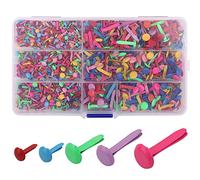 Trimming Shop 500pcs Paper Fastener - Brads for Crafting Split Rivets Pins Round Metal Split Pins Brads for Scrapbooking Craft & Card Making Stamping Document Fastening - Assorted Sizes, Multicolour