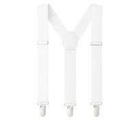 Trimming Shop 50mm Adjustable Elasticated Men's Suspender Braces, White