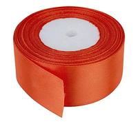 Trimming Shop 50mm Double Sided Satin Ribbon 25 Metres Roll - 100% Polyester Craft Ribbon for Gift Wrapping, Bow Making, Sewing, Wedding Decoration, Hair Accessories & DIY Crafts, Orange