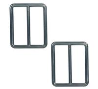 Trimming Shop 50mm Gunmetal Tri - Glide Rectangular Slider Buckle - 2pcs