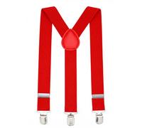 Trimming Shop 50mm Men's Suspender Braces with Strong Metal Clips, Red