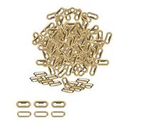 Trimming Shop 50pcs 15mm Oval Brass Eyelets with Washers, Brass Grommets for Leathercraft, Fabric, Clothing, Bags, Belts, Shoes, Straps - Metal Eyelet Kit (Bronze)