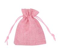 Trimming Shop 50pcs Pink Mini Drawstring Hessian Burlap Bags 7cm x 9cm Small Reusable Gift Pouches for Wedding Favours, Jewellery, Birthday, Christmas, Anniversary & Festival Parties