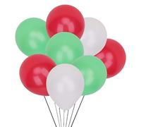 Trimming Shop 50pcs Red, White & Green 10 Inch Helium Grade Latex Balloons