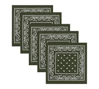 Trimming Shop 54cm Cotton Unisex Bandana Olive Paisley Pattern Headband Scarf, Lightweight, Breathable, Durable Head Wrap for Men Women, Wristband, Neckwear, Riding, Outdoor Parties - 10pcs