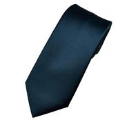 Trimming Shop 5cm Slim Skinny Solid Colour Necktie for Men, Navy