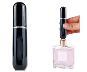 Trimming Shop 5ml Mini Portable Perfume Atomiser, Refillable Atomiser Bottle Portable Mini Spray Travel Bottle, Convenient, Leak-proof, and Easy to Refill for Purse, Handbag & Pocket, Piano Black
