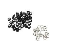 Trimming Shop 5mm Brass Eyelets with Washers, Durable & Rust - Proof Grommets for DIY Projects, Arts & Crafts, Shoes, Clothing, Bags Decoration (Shiny Black, 100pcs)