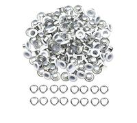 Trimming Shop 5mm Brass Eyelets with Washers, Durable & Rust - Proof Grommets for DIY Projects, Arts & Crafts, Shoes, Clothing, Bags Decoration (Matt White, 100pcs)